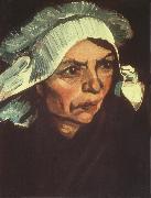 Vincent Van Gogh Head of a Peasant Woman with White Cap (nn04) oil on canvas